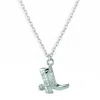 Shaded The Label Women's Jessie Sterling Silver Cowboy Boot Pendant Necklace In Green