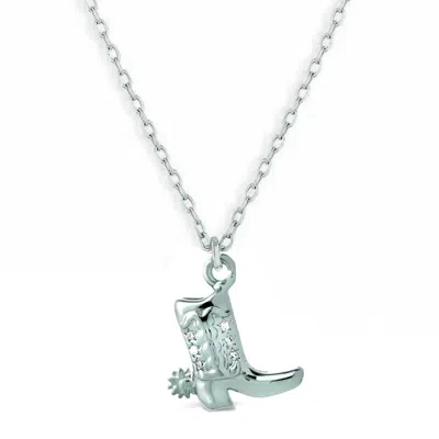 Shaded The Label Women's Jessie Sterling Silver Cowboy Boot Pendant Necklace In Green