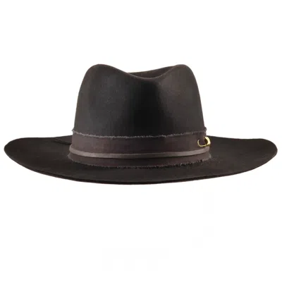 Shaded The Label Women's Kynance Black Wool Fedora Hat