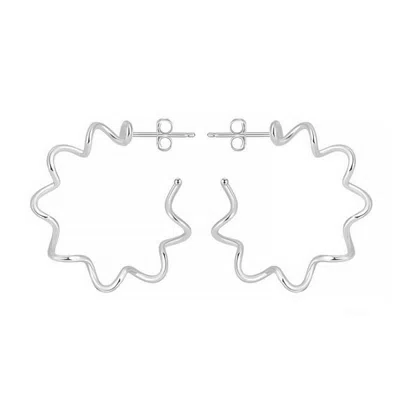 Shaded The Label Women's Maeve Silver Twisted Hoop Earrings