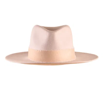 Shaded The Label Women's Neutrals Polperro Cream Velvet Fedora Hat In White