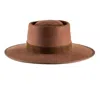 Shaded The Label Women's Pentire Brown Coffee Wool Boater Hat In Brown