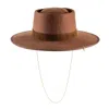 Shaded The Label Women's Pentire Brown Coffee Wool Boater Hat With Sterling Silver Jewellery In Brown