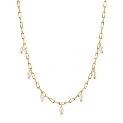 Shaded The Label Women's Pentire Gold Pearl Droplet Chain Necklace