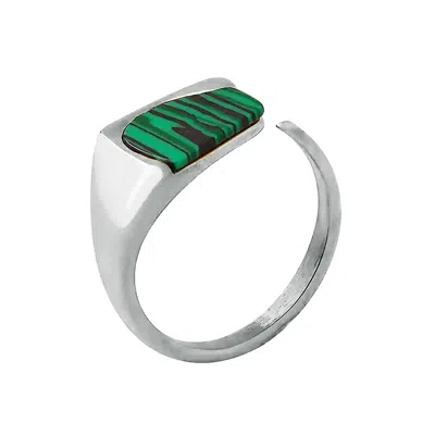 Shaded The Label Women's Priscilla Malachite Crystal Sterling Silver Ring