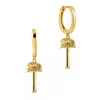 Shaded The Label Women's Priscilla Palm Tree Gold Huggie Hoop Earrings