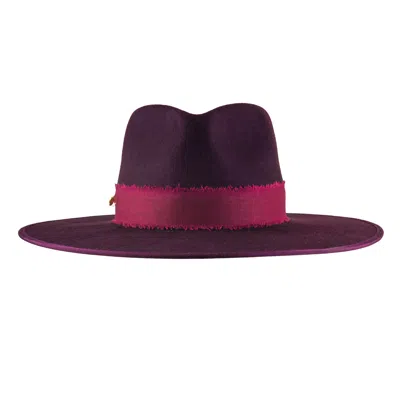 Shaded The Label Women's Purple / Pink / Purple Harlyn Purple Plum Fedora Hat In Multi