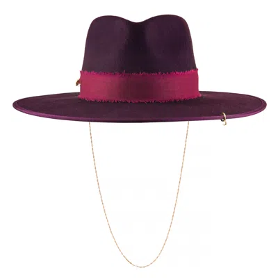 Shaded The Label Women's Purple / Pink / Purple Harlyn Purple Plum Fedora Hat With Sterling Silver Jewellery In Multi