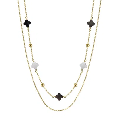 Shaded The Label Women's Roisin Shell Clover Layered Gold Necklace