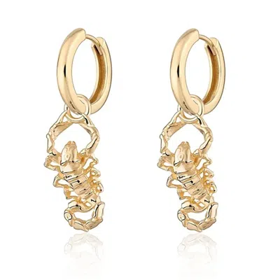 Shaded The Label Women's Scorpion Gold Droplet Huggie Hoop Earrings