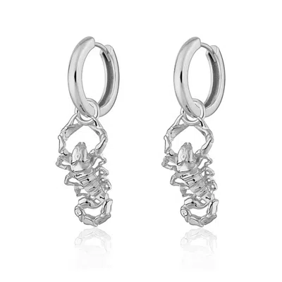 Shaded The Label Women's Scorpion Sterling Silver Droplet Huggie Hoop Earrings