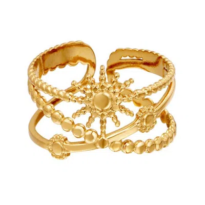 Shaded The Label Women's Silvi Sundial Gold Stacked Ring