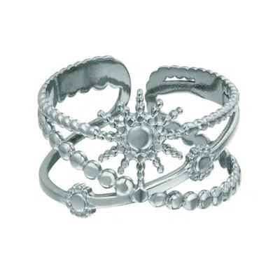 Shaded The Label Women's Silvi Sundial Sterling Silver Stacked Ring