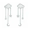 Shaded The Label Women's Skye Rain Cloud Silver Droplet Earrings