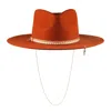 Shaded The Label Women's Trebah Burnt Orange Fedora Hat With Sterling Silver Jewellery In Orange