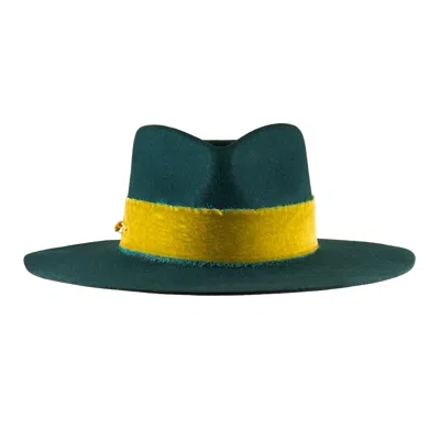 Shaded The Label Women's Trebah Peacock Green Fedora Hat