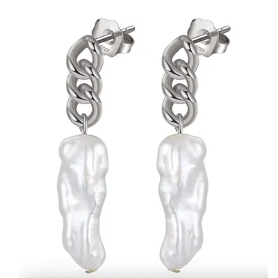 Shaded The Label Women's Treryn Silver Pearl Chain Earrings