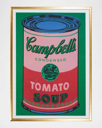 Shadow Catchers Colored Campbell's Soup Can Framed Giclee By Andy Warhol In Green
