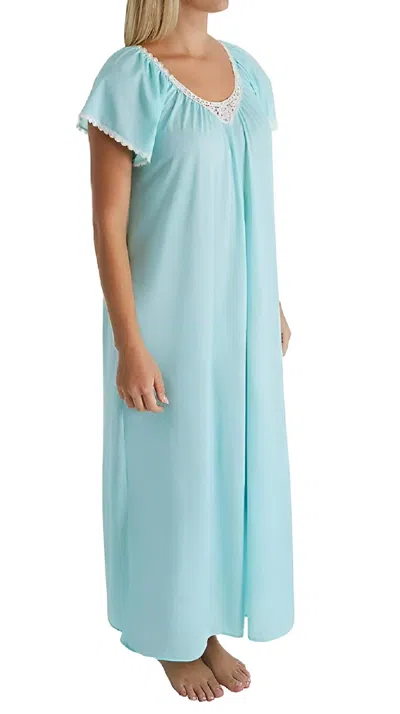 Shadowline Lingerie Cameo Long Nightgown In Seafoam In Blue