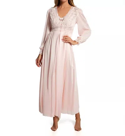 Shadowline Lingerie Long Sleeve Long Coat In Blush In Pink