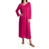 Shadowline Lingerie Petals 53 Inch Long Sleeve Gown In Raspberry