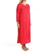 Shadowline Lingerie Petals 53 Inch Long Sleeve Gown In Red