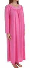 Shadowline Lingerie Petals 53 Inch Long Sleeve Gown In Rosy Pink