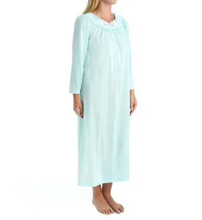 Shadowline Lingerie Petals 53 Inch Long Sleeve Gown In Seafoam