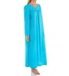 Shadowline Lingerie Petals 53 Inch Long Sleeve Gown In Turquoise