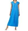 Shadowline Lingerie Rosebud Long Cap Sleeve Nightgown In Sapphire