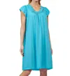 Shadowline Lingerie Rosebud Short Cap Sleeve Gown In Turquoise