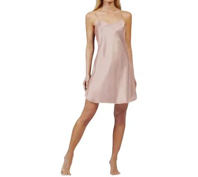 Shadowline Lingerie Satin Essentials Adjustable Strap Chemise In Blush In Neutral