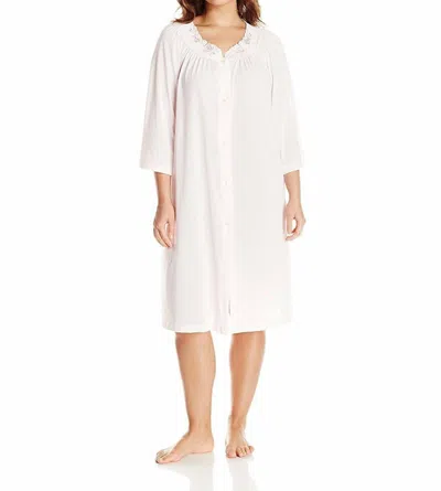 Shadowline Lingerie Short 3/4 Sleeve Button Down Robe In Pink
