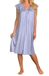 Shadowline Lingerie Short Lace Cap Sleeve Nightgown In Peri Frost