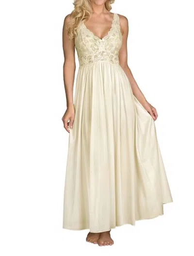 Shadowline Lingerie Silhouette 53 Inch Sleeveless Long Gown In Ivory In White