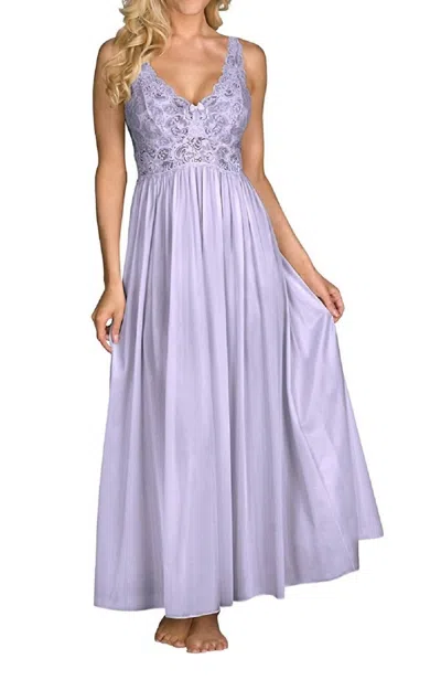 Shadowline Lingerie Silhouette 53 Inch Sleeveless Long Gown In Peri Frost In Purple