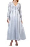 Shadowline Lingerie Silhouette 54" Long Sleeve Long Coat In Silver