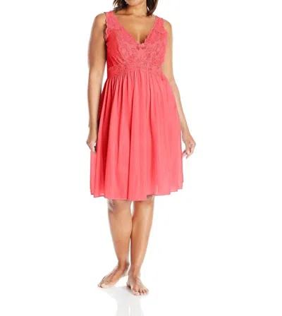 Shadowline Lingerie Silhouette Lace Bodice Sleeveless Waltz Gown In Red In Pink