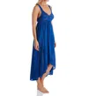 Shadowline Lingerie Silhouette Nylon Tricot Hi-low Gown In Navy