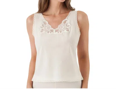 Shadowline Lingerie Velrose Cotton Batiste Camisole In Ivory In White