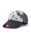 Shady Lady Graffiti Lady Women's Adjustable Snap Back Mesh Black And White Star Trucker Hat In Gray