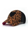 Shady Lady Leopard Kids Adjustable Snap Back Mesh Leopard Print With Heart Trucker Hat In Leopard