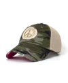 Shady Lady Peaceful Kids Adjustable Snap Back Mesh Camo Peace Sign Trucker Hat In Camo