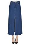 Shaft Denim Long Skirt In Denim