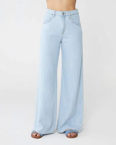 Shaft Jeans Five Ob Japan Denim Wide Leg Jeans In Stone Bleach In Blue