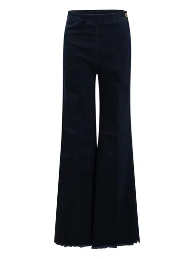 SHAFT JEANS FRAYED-HEM FLARED JEANS