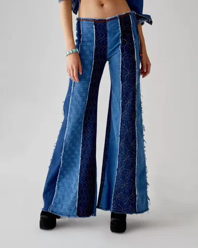 Shaft Jeans Milly Mad In Patchwork In Blue