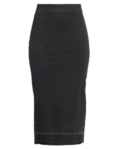 Shaft Woman Denim Skirt Black Size 29 Cotton, Pes, Elastane