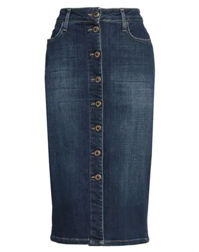 Shaft Woman Denim Skirt Blue Size 29 Cotton, Elastane