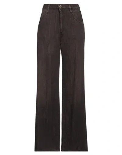 Shaft Woman Jeans Dark Brown Size 31 Cotton, Elastane